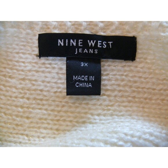 NWT Nine West Knit Soft alabaster white with glitter Sweater dolman sleeve sz 3x - Picture 6 of 7